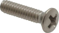 Value Collection - #4-40 UNC, 1/2" OAL Phillips Drive Machine Screw - Oval Head, Grade 18-8 Stainless Steel, Uncoated, Without Washer - Exact Industrial Supply