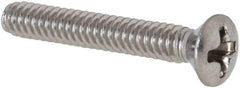 Value Collection - #4-40 UNC, 3/4" OAL Phillips Drive Machine Screw - Oval Head, Grade 18-8 Stainless Steel, Uncoated, Without Washer - Exact Industrial Supply