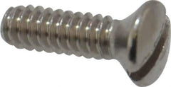 Value Collection - #4-40 UNC, 3/8" OAL Slotted Drive Machine Screw - Oval Head, Grade 18-8 Stainless Steel, Uncoated, Without Washer - Exact Industrial Supply