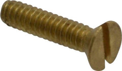 Value Collection - #4-40 UNC, 1/2" OAL Slotted Drive Machine Screw - Flat Head, Brass, Without Washer - Exact Industrial Supply