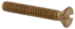 Value Collection - #4-40 UNC, 3/4" OAL Slotted Drive Machine Screw - Flat Head, Brass, Without Washer - Exact Industrial Supply