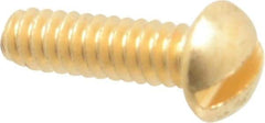 Value Collection - #4-40 UNC, 3/8" Length Under Head Slotted Drive Machine Screw - Round Head, Brass, Without Washer - Exact Industrial Supply