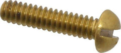 Value Collection - #4-40 UNC, 1/2" Length Under Head Slotted Drive Machine Screw - Round Head, Brass, Without Washer - Exact Industrial Supply