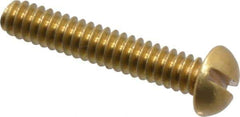 Value Collection - #4-40 UNC, 5/8" Length Under Head Slotted Drive Machine Screw - Round Head, Brass, Without Washer - Exact Industrial Supply