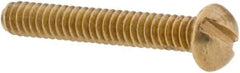 Value Collection - #4-40 UNC, 3/4" Length Under Head Slotted Drive Machine Screw - Round Head, Brass, Without Washer - Exact Industrial Supply
