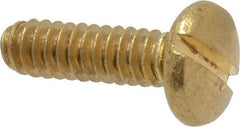 Value Collection - #4-40 UNC, 3/8" Length Under Head Slotted Drive Machine Screw - Binding Head, Brass, Uncoated, Without Washer - Exact Industrial Supply