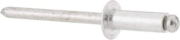 RivetKing - Size 66 Dome Head Aluminum Open End Blind Rivet - Aluminum Mandrel, 0.251" to 3/8" Grip, 3/8" Head Diam, 0.192" to 0.198" Hole Diam, 0.575" Length Under Head, 3/16" Body Diam - Exact Industrial Supply