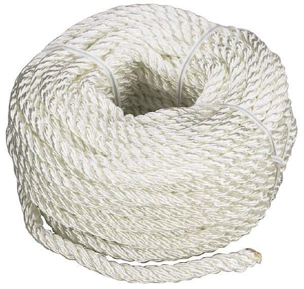 Value Collection - 100' Max Length Nylon Twisted Rope - 3/8" Diam, 278 Lb Capacity - Exact Industrial Supply