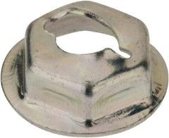 Au-Ve-Co Products - 3/16" Hole Diam, 1/2" OD, 3/8" Width Across Flats Washer Lock Nut - Zinc-Plated Spring Steel, For Use with Non Threaded Fasteners - Exact Industrial Supply
