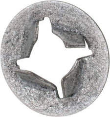 Au-Ve-Co Products - M5x0.80 Screw, 11mm OD, Spring Steel Push Nut - Zinc-Plated - Exact Industrial Supply