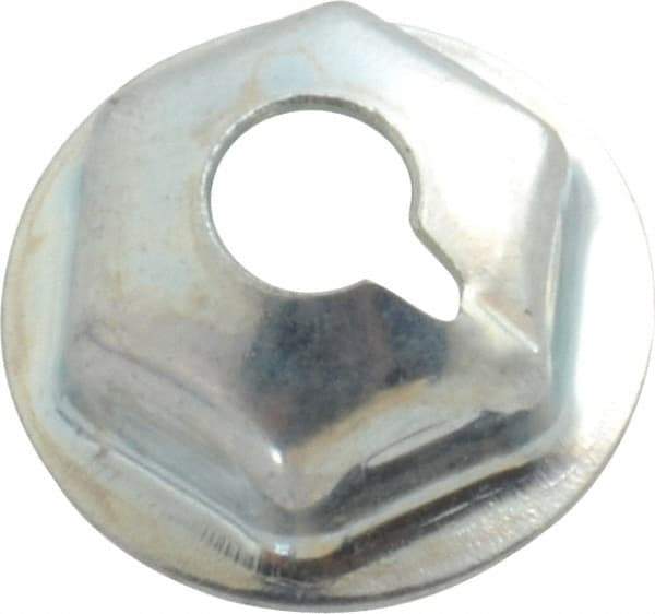 Au-Ve-Co Products - #10-24, 1/2" OD, 3/8" Width Across Flats Washer Lock Nut - Zinc-Plated Spring Steel, For Use with Threaded Fasteners - Exact Industrial Supply