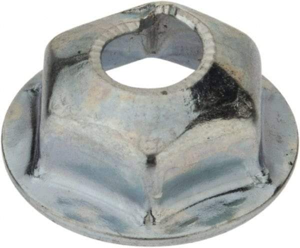 Au-Ve-Co Products - 1/4-20, 19/32" OD, 7/16" Width Across Flats Washer Lock Nut - Zinc-Plated Spring Steel, For Use with Threaded Fasteners - Exact Industrial Supply