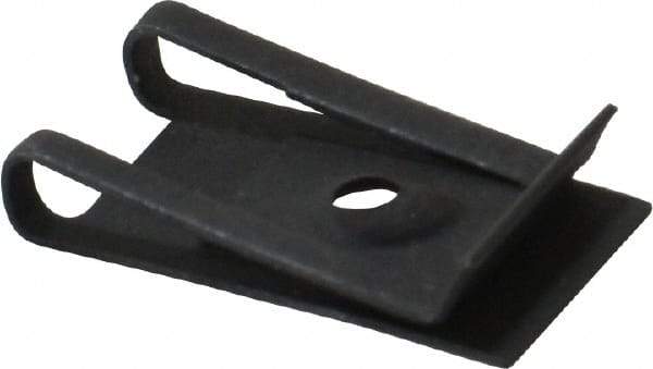 Au-Ve-Co Products - #8 Screw, 0.025 to 0.15" Thick, Spring Steel Standard U Nut - 5/8" Center Edge, Black Phosphate Finish - Exact Industrial Supply