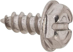 Value Collection - #6 Hex Washer Head Slotted Sheet Metal Screw - Stainless Steel, 3/8" Length Under Head, Grade 18-8 - Exact Industrial Supply