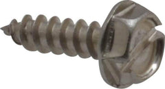 Value Collection - #6 Hex Washer Head Slotted Sheet Metal Screw - Stainless Steel, 1/2" Length Under Head, Grade 18-8 - Exact Industrial Supply