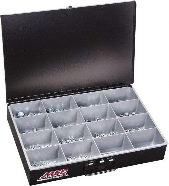 Value Collection - M4x0.7 to M16x2 Thread, 665 Piece Steel Nut Assortment - Grade 2 - Exact Industrial Supply