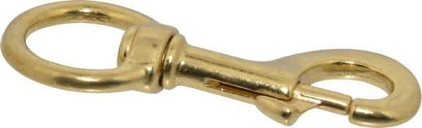 Value Collection - 4-3/4" Long Oval Swivel Eye Bolt Snap - Solid Brass with 1/2" Snap Opening - Exact Industrial Supply