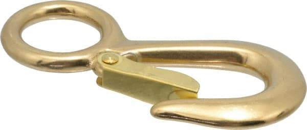Value Collection - 4-3/4" Long Snap Hook - Solid Brass with 3/4" Snap Opening - Exact Industrial Supply