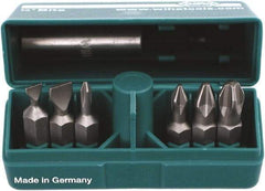 Wiha - 6 Piece, 1/4" Drive Screwdriver Insert Bit Set - #0 to #3 Phillips, 4.5 & 6mm Slotted - Exact Industrial Supply
