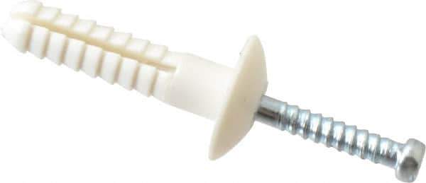 Powers Fasteners - 1/4" Diam, 1/4" Drill, 1" OAL, 1" Min Embedment Hammer Drive Concrete Anchor - Nylon (Body)/Steel (Drive Pin), Zinc-Plated Finish, Mushroom Head - Exact Industrial Supply