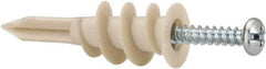 Powers Fasteners - #8 Screw, 9/16" Diam, 1-11/16" Long, 3/8 to 1" Thick, Self Drilling Drywall & Hollow Wall Anchor - Nylon, Use in Wallboard - Exact Industrial Supply