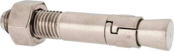Powers Fasteners - 1" Diam, 1" Drill, 6" OAL, 1-5/8" Min Embedment Wedge Expansion Concrete Anchor - 304 Stainless Steel, Hex Nut Head, Hex Drive, 2-3/8" Thread Length - Exact Industrial Supply