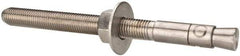 Powers Fasteners - 1" Diam, 1" Drill, 12" OAL, 2-3/4" Min Embedment Wedge Expansion Concrete Anchor - 304 Stainless Steel, Hex Nut Head, Hex Drive, 8-3/8" Thread Length - Exact Industrial Supply