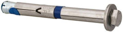 Powers Fasteners - 1/2" Diam, 1/2" Drill, 4-3/4" OAL, 2-1/2" Min Embedment Sleeve Concrete Anchor - 304 Stainless Steel, Hex Head, Hex Drive - Exact Industrial Supply