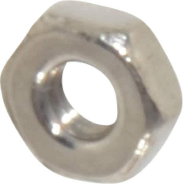 Value Collection - M2.5x0.45 Stainless Steel Right Hand Hex Nut - 4mm Across Flats, 1.6mm High, Uncoated - Exact Industrial Supply