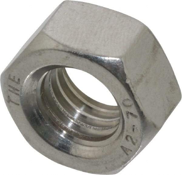 Value Collection - M12x1.75 Stainless Steel Right Hand Hex Nut - 19mm Across Flats, 10mm High, Uncoated - Exact Industrial Supply