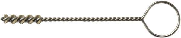 Weiler - 6.6mm Diam Helical Nylon Tube Brush - Single Spiral, 0.012" Filament Diam, 1" Brush Length, 5" OAL, 0.115" Diam Galvanized Steel Shank - Exact Industrial Supply