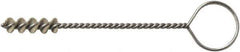 Weiler - 8.3mm Diam Helical Nylon Tube Brush - Single Spiral, 0.012" Filament Diam, 1" Brush Length, 5" OAL, 0.115" Diam Galvanized Steel Shank - Exact Industrial Supply