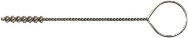 Weiler - 4.8mm Diam Helical Nylon Tube Brush - Single Spiral, 0.012" Filament Diam, 1" Brush Length, 5" OAL, 0.087" Diam Galvanized Steel Shank - Exact Industrial Supply