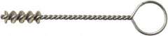 Weiler - 9.8mm Diam Helical Nylon Tube Brush - Single Spiral, 0.012" Filament Diam, 1" Brush Length, 5" OAL, 0.147" Diam Galvanized Steel Shank - Exact Industrial Supply