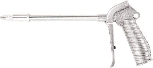 Value Collection - 230 Max psi Adjustable Safety Nozzle Adjustable Air Blow Gun - 1/4 NPT Inlet, 12" Tube Length, Chrome Plated Aluminum - Exact Industrial Supply