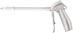 Value Collection - 230 Max psi Adjustable Safety Nozzle Adjustable Air Blow Gun - 1/4 NPT Inlet, 12" Tube Length, Chrome Plated Aluminum - Exact Industrial Supply