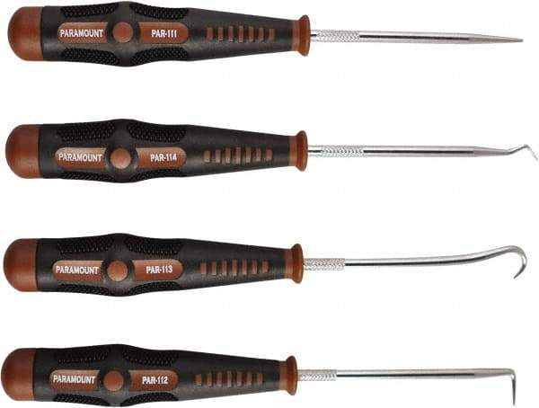 Paramount - 4 Piece Hook & Probe Set - Carbon Steel - Exact Industrial Supply