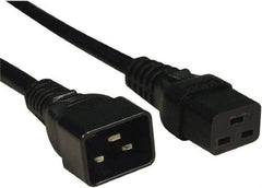 Tripp-Lite - 6', 12/3 Gauge/Conductors, Black Indoor Replacement Cord - 0 Receptacles, 20 Amps, 120 VAC, UL SJT, NEMA IEC-320 - Exact Industrial Supply