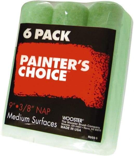 Wooster Brush - 3/8" Nap, 9" Wide Paint Roller - Medium Texture, Synthetic Knit - Exact Industrial Supply