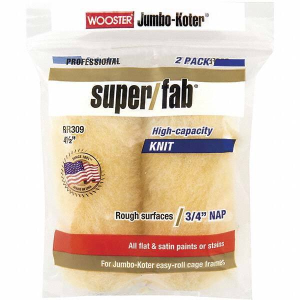Wooster Brush - 3/4" Nap, 4-1/2" Wide Paint Mini Roller Covers - Rough Texture, Synthetic Knit - Exact Industrial Supply