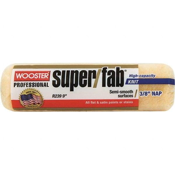 Wooster Brush - 3/8" Nap, 9" Wide Paint Roller - Medium Texture, Synthetic Knit - Exact Industrial Supply