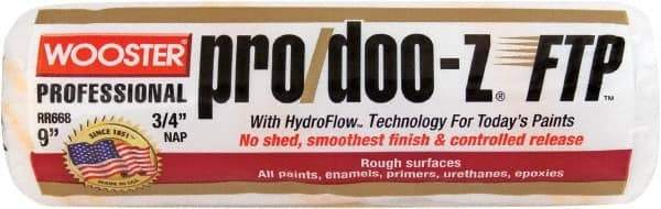Wooster Brush - 3/4" Nap, 9" Wide Paint Roller - Rough Texture, Woven - Exact Industrial Supply