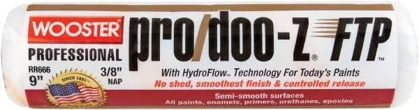 Wooster Brush - 3/8" Nap, 9" Wide Paint Roller - Medium Texture, Woven - Exact Industrial Supply