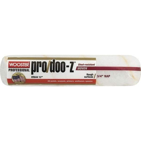 Wooster Brush - 3/4" Nap, 12" Wide Paint Roller - Rough Texture, Woven - Exact Industrial Supply