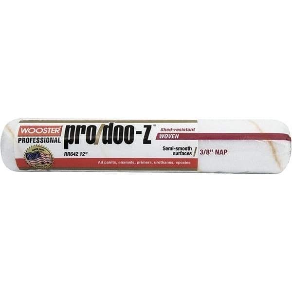 Wooster Brush - 3/8" Nap, 12" Wide Paint Roller - Medium Texture, Woven - Exact Industrial Supply
