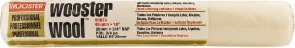 Wooster Brush - 3/4" Nap, 18" Wide Paint Roller - Rough Texture, Lambswool - Exact Industrial Supply