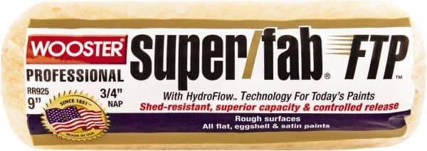 Wooster Brush - 3/4" Nap, 9" Wide Paint Roller - Rough Texture, Synthetic Knit - Exact Industrial Supply