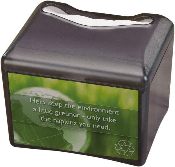 San Jamar - 6-1/2 x 6-1/8 x 6-7/8, Napkin Dispenser - Control Face with Advertising Insert, Black Pearl - Exact Industrial Supply