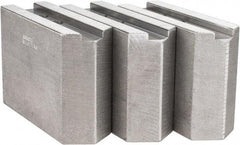 Abbott Workholding Products - 1.5mm x 60° Serrated Attachment, Square Soft Lathe Chuck Jaw - 3 Jaws, Aluminum, 1.1811" Btw Mount Hole Ctrs, 5-1/2" Long x 2" Wide x 4" High, 0.8268" Groove, 0.6299" & 16mm Fastener - Exact Industrial Supply