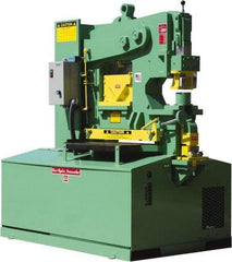 Uni-Hydro - 12" Throat Depth, 105 Ton Punch Pressure, 1-5/16" in 1" Punch Capacity Ironworker - 7-1/2 hp, 3 Phase, 220/480 Volts, 61-1/2" Wide x 70" High x 41" Deep - Exact Industrial Supply